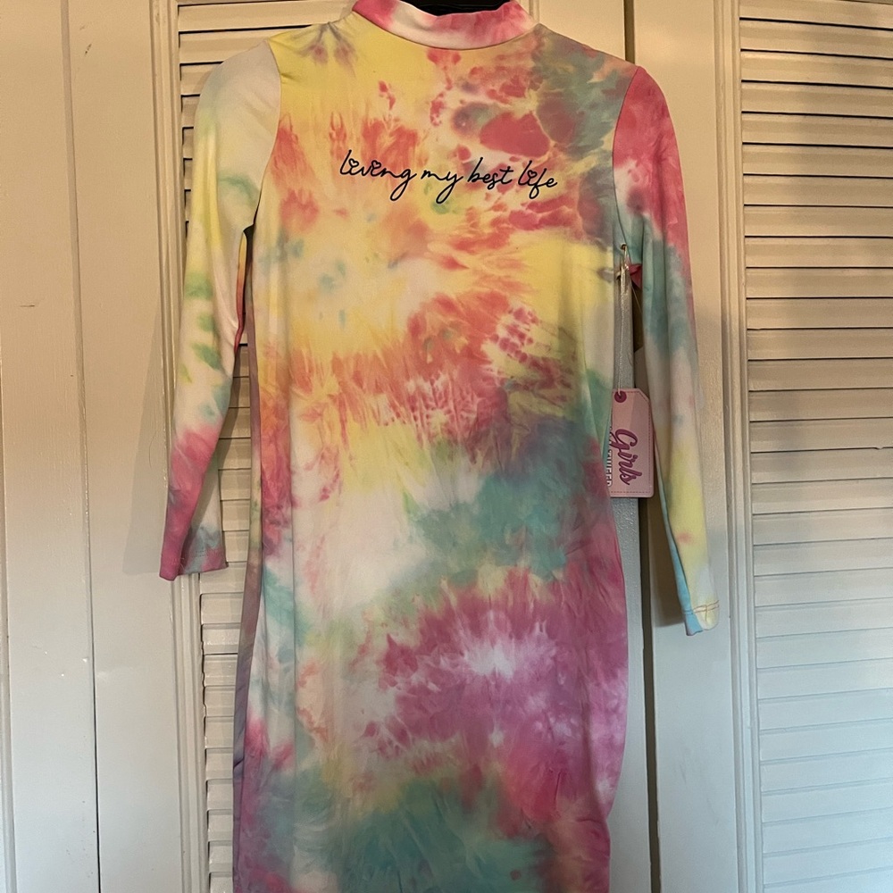 Tie-dye mid dress